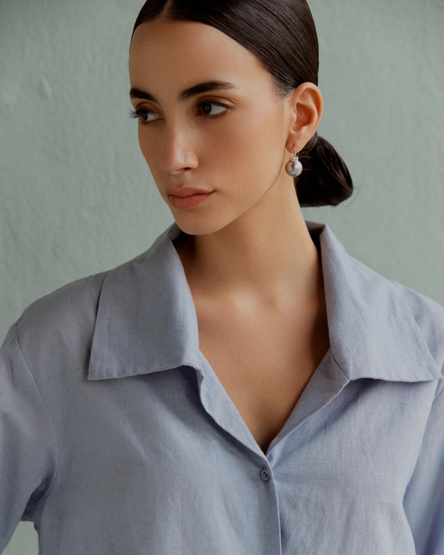 Kha Overlap Shirt - Sky