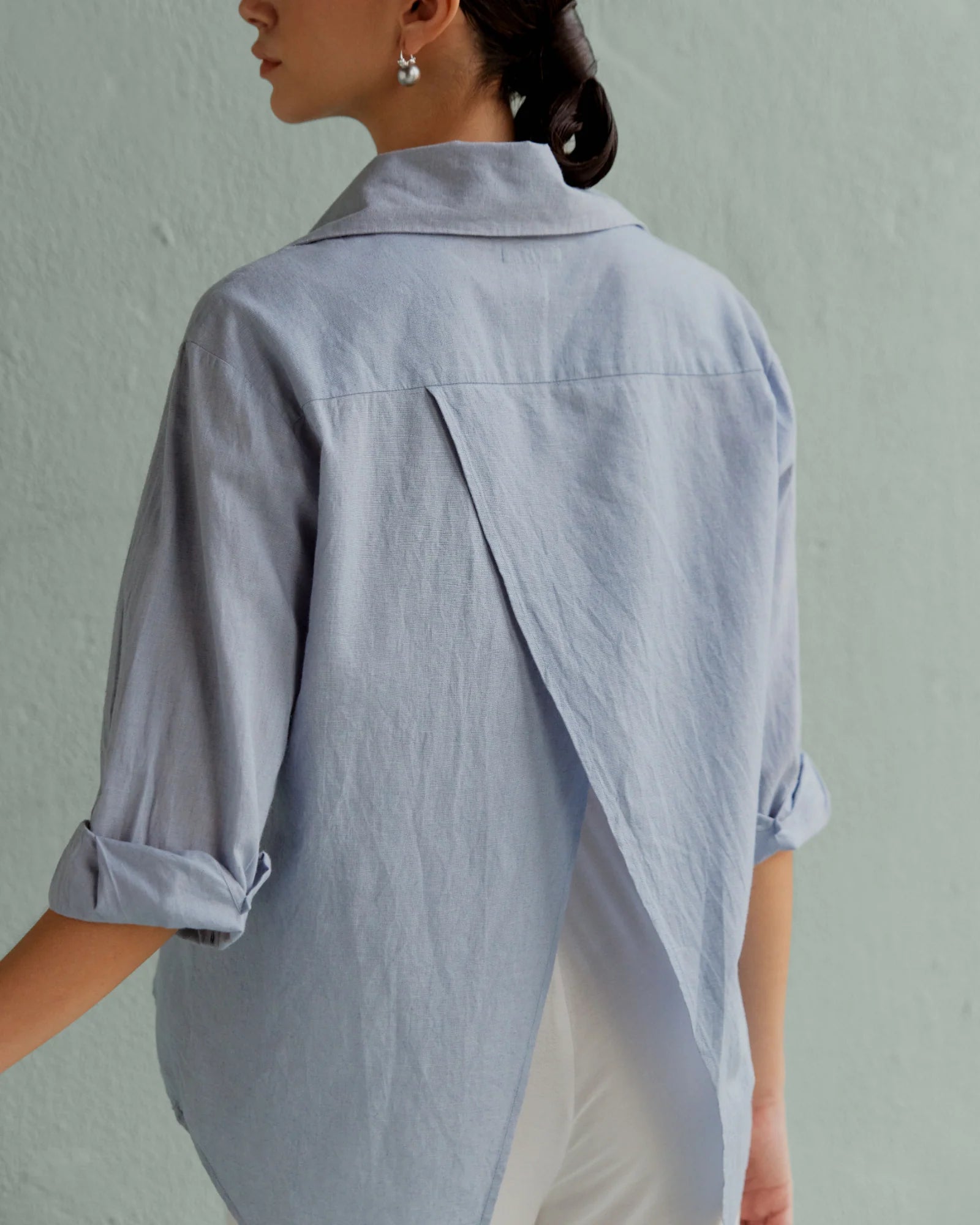 Kha Overlap Shirt - Sky
