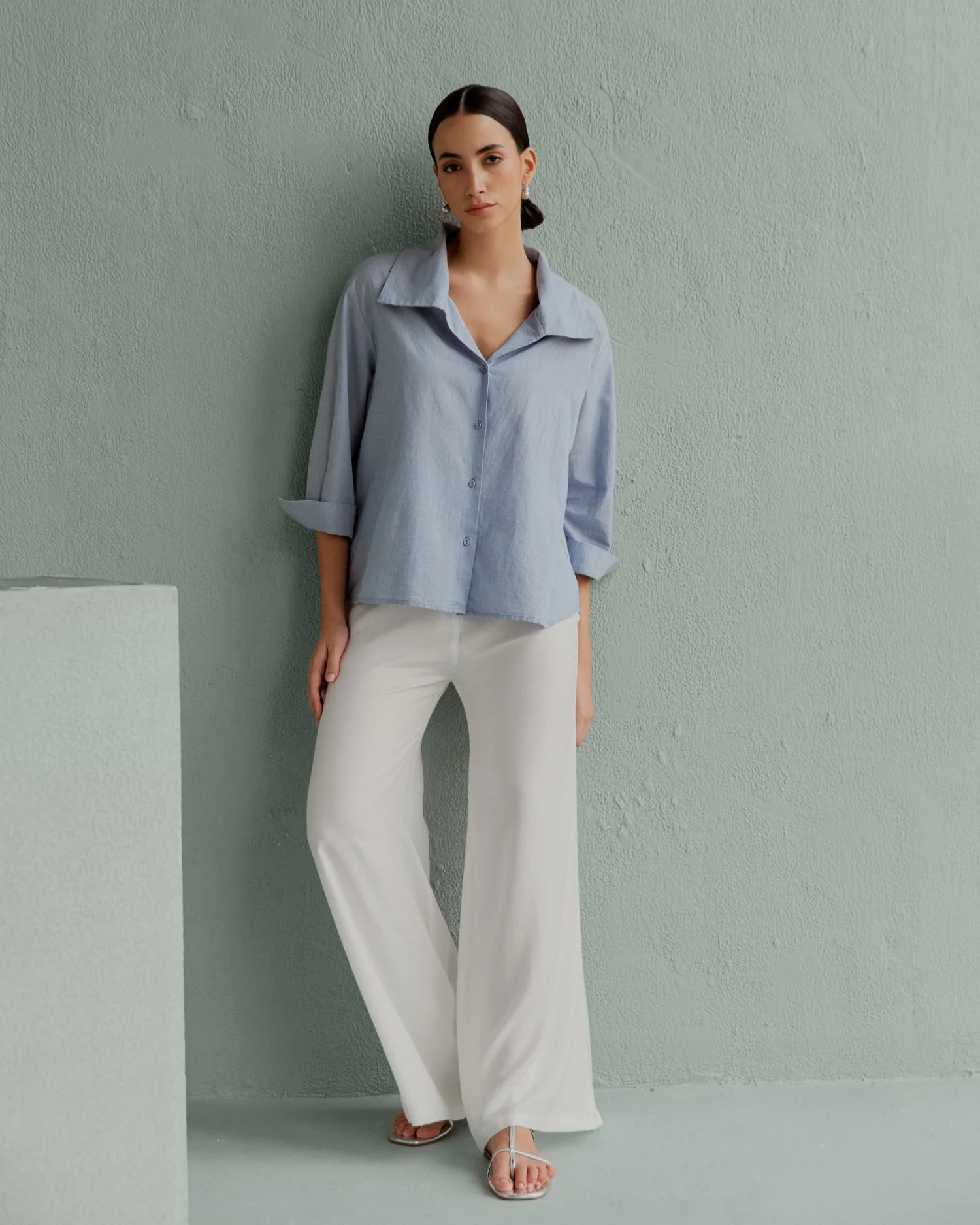 Kha Overlap Shirt - Sky
