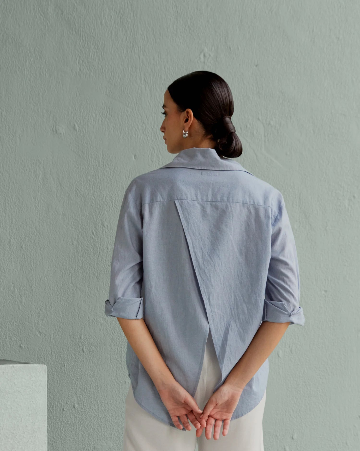 Kha Overlap Shirt - Sky